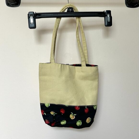 Tote Small Shoulder Bag Apples Canvas Lined Teacher School Gift - Picture 3 of 5